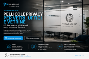 Pellicole privacy per vetri di uffici e vetrine con logo personalizzato Yes Wrapping Seregno